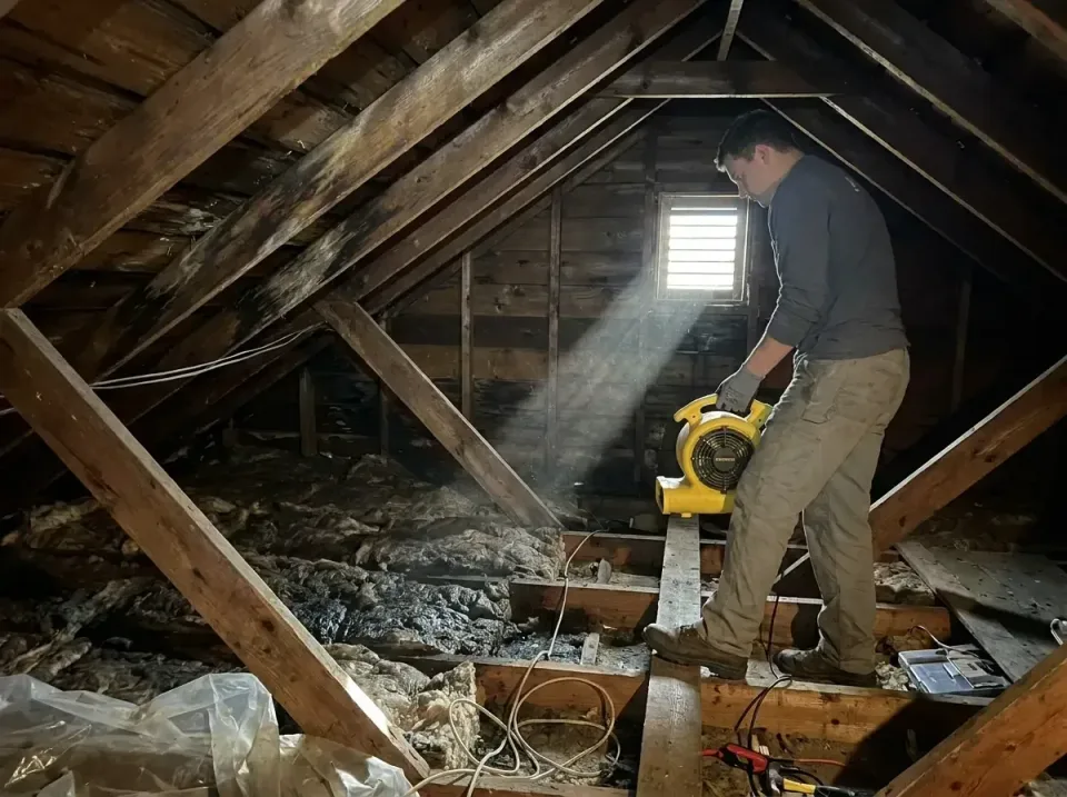 attic-water-damage-drying-proc-007 — frequently asked questions, Emergency Water Extraction & 24/7 Flood Response in Mayvill…